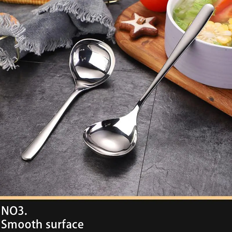 Stainless Steel Soup Spoon Set, 4 Counts Durable Long Handle Soup Spoon, Modern Kitchen Utensils Cooking Utensils for Home Kitchen Use Restaurant Dining Room Picnic Kitchenware Stainless Steel Kitchen Spoons
