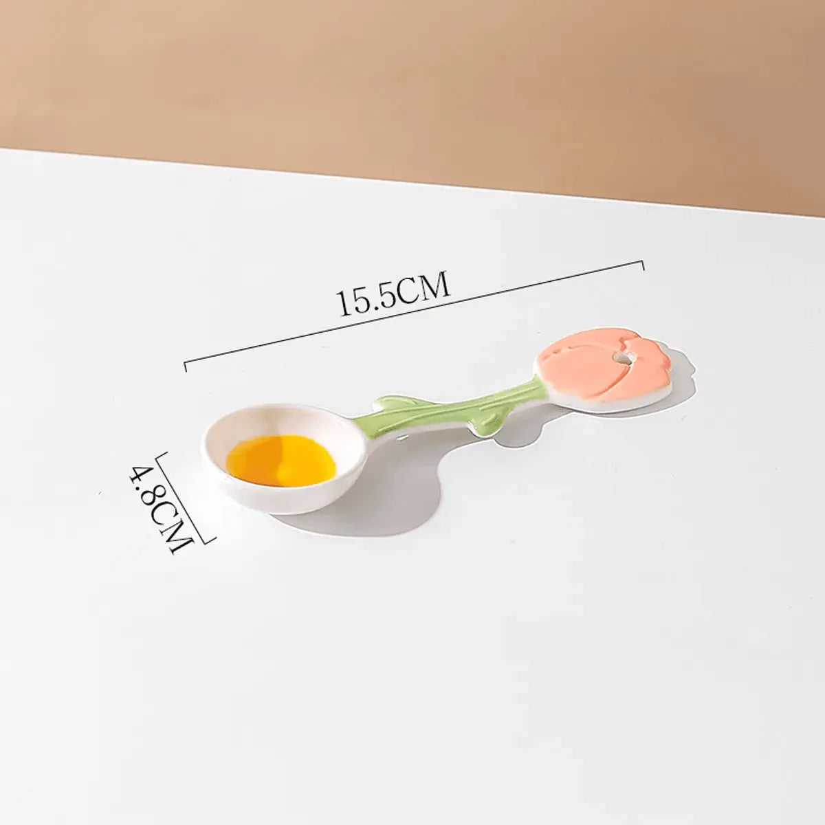 KawashimaYA Ceramic Soup Spoons - Small Cute Dessert Spoons for Kitchen & Dining, Set of 4