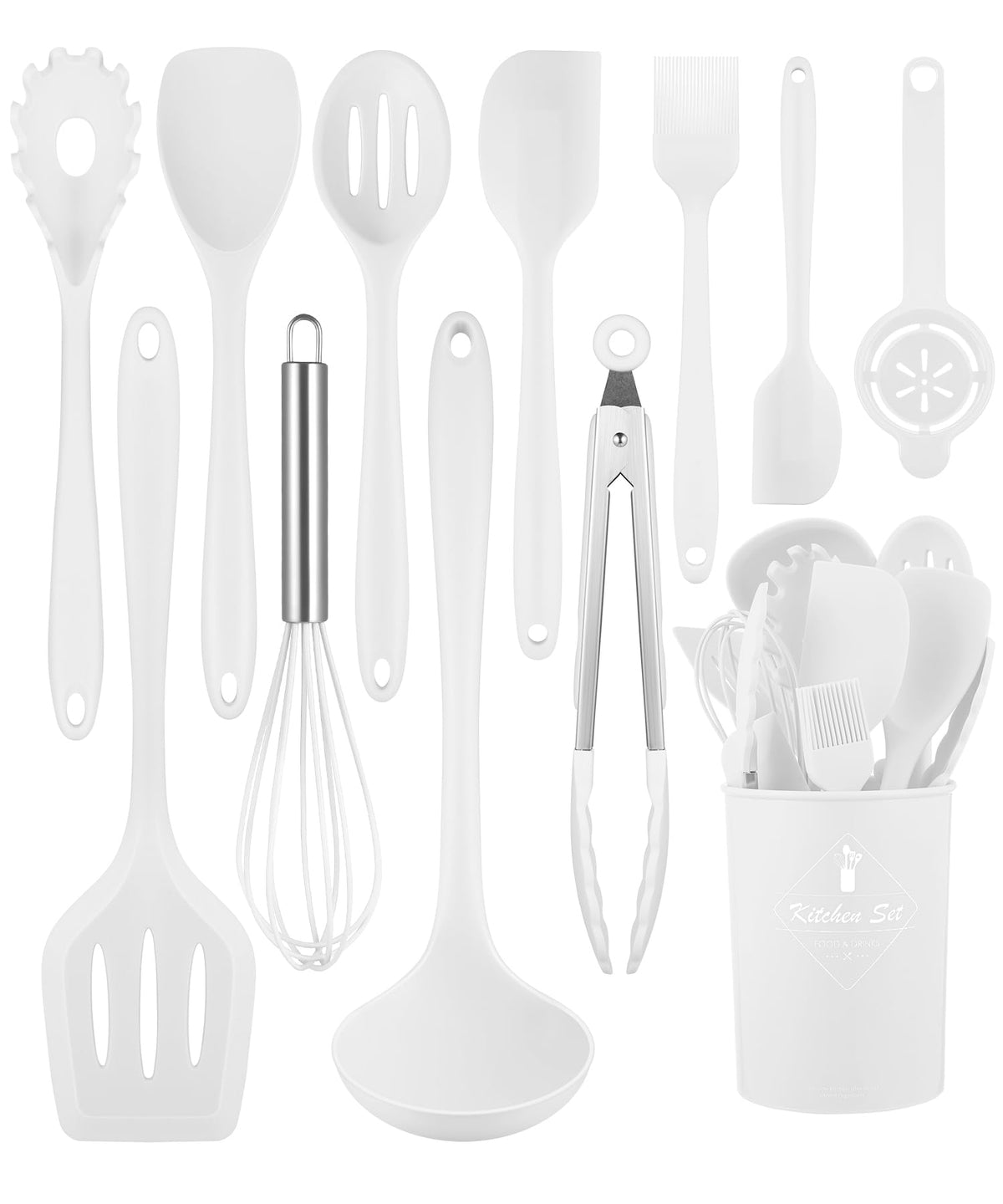 Green Kitchen Utensils Set-12 Pieces Silicone Cooking Utensils Set