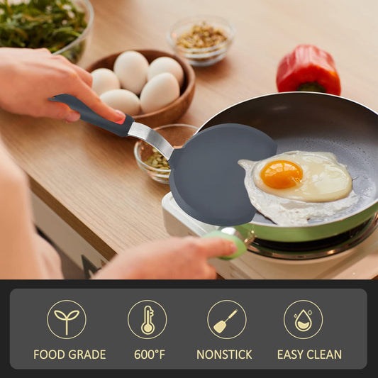 Beijiyi Silicone Spatula Turner Set of 3, 600°F Heat Resistant, BPA Free