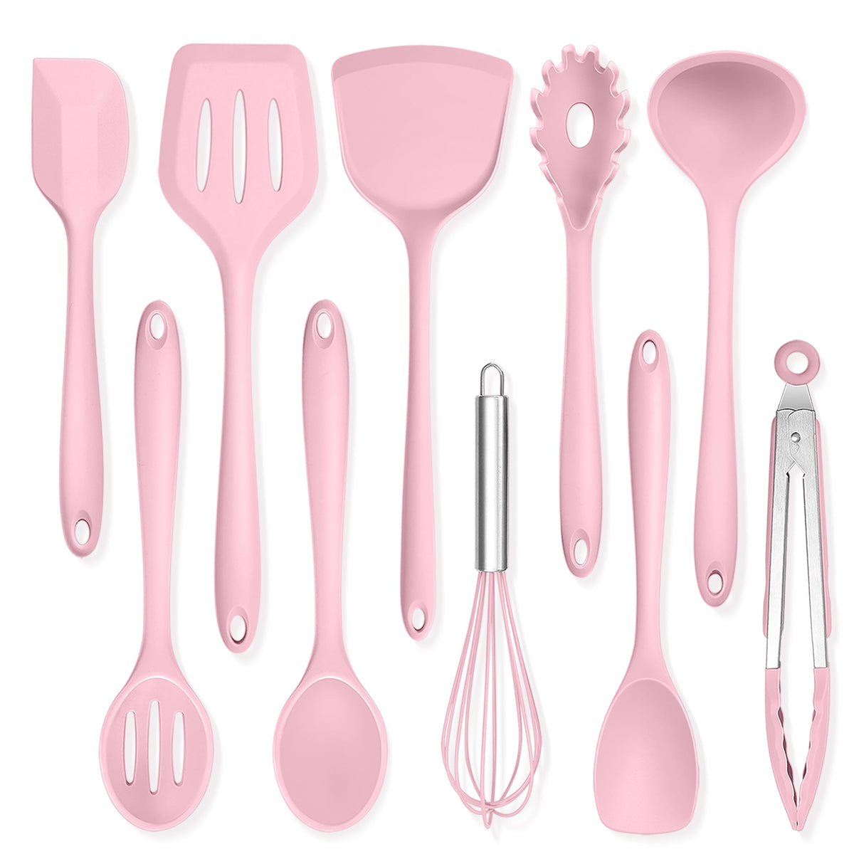 TeamFar Silicone Cooking Utensils, 10 pcs Kitchen Cooking Utensils Set