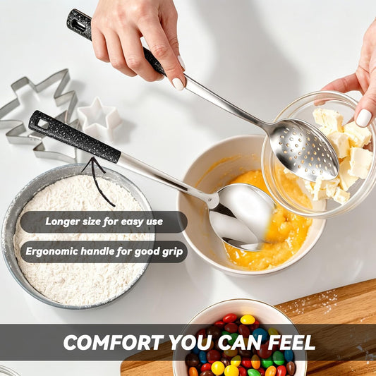 7 Pcs Stainless Steel Serving Spoon and Kitchen Cooking Utensils Set