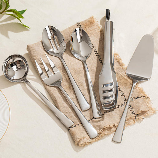 KINGSTONE 8 Piece 18/10 Serving Utensils Set, Stainless Steel Serving Set
