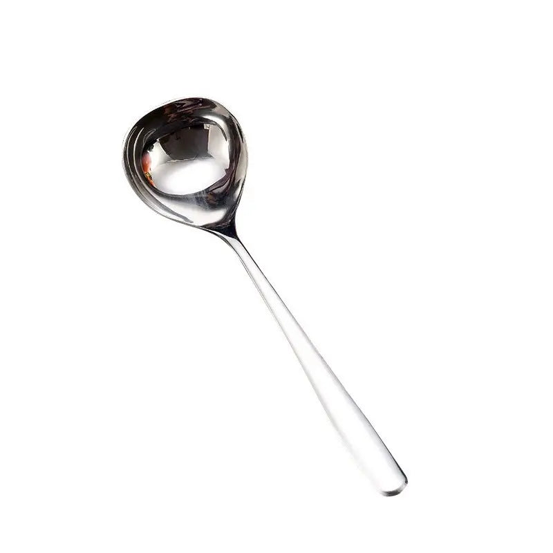Stainless Steel Soup Ladle, Deep Bowl Long Handle Soup Spoon, No Spill Cooking Serving Spoon for Kitchen
