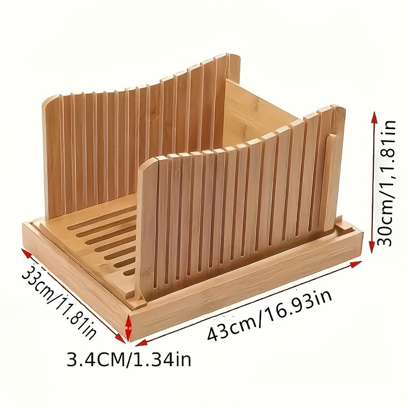 Foldable Bread Slicer with Crumb Tray - Bread Cutting Board and Crumb Collector