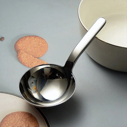 Stainless Steel Thickened Deep Soup Ladle Short Handle Big Round Head Spoon Drink Soup Ladle Eat Noodle Spoon