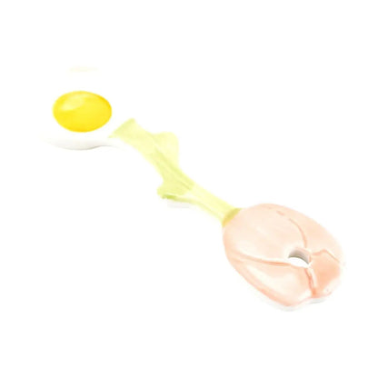 KawashimaYA Ceramic Soup Spoons - Small Cute Dessert Spoons for Kitchen & Dining, Set of 4
