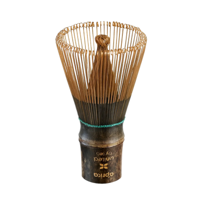 Aprika Life Dark Bamboo Matcha Whisk 100 Prongs - Thin Lightweight & Thick Eco-Friendly Chasen for Perfect Matcha Experience