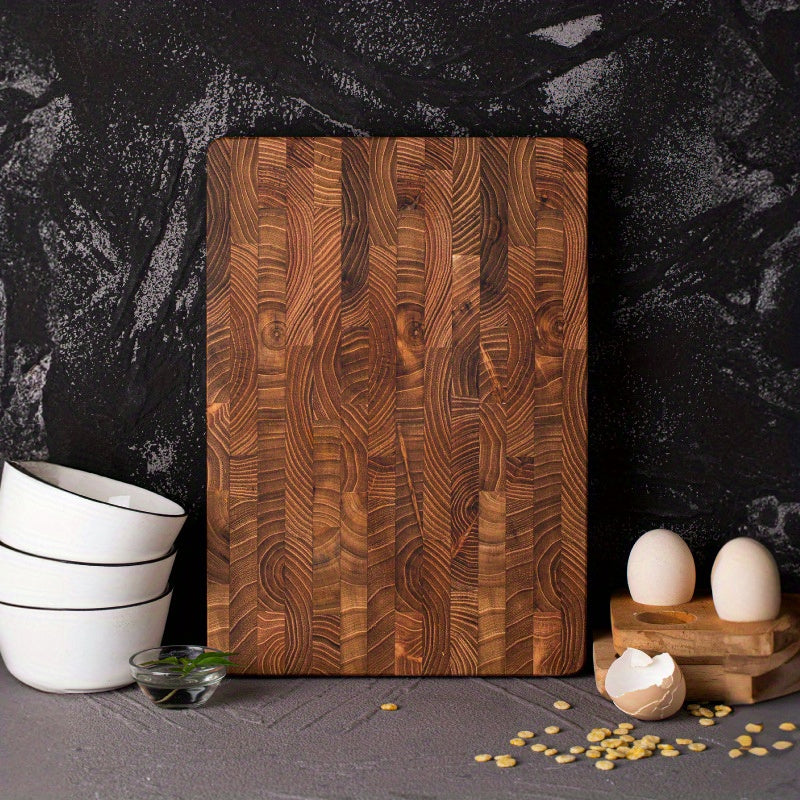 Premium Teak Wood Cutting Board - 0.98" Thick, Stand-Up Design for Easy Storage, Perfect for Fruits & Steaks, Food-Safe Kitchen Essential