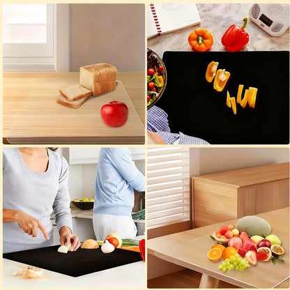 Large High Tenacity Cutting Board with Lip, Black Cutting Board for Countertops, Tabletop Cutting Board for Kitchen Essentials