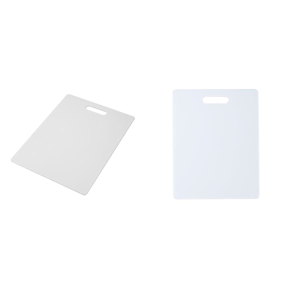 FARBERWARE Large Cutting Board, Dishwasher- Safe Plastic Chopping Board for Kitchen with Easy Grip Handle, 11in by 14in, White
