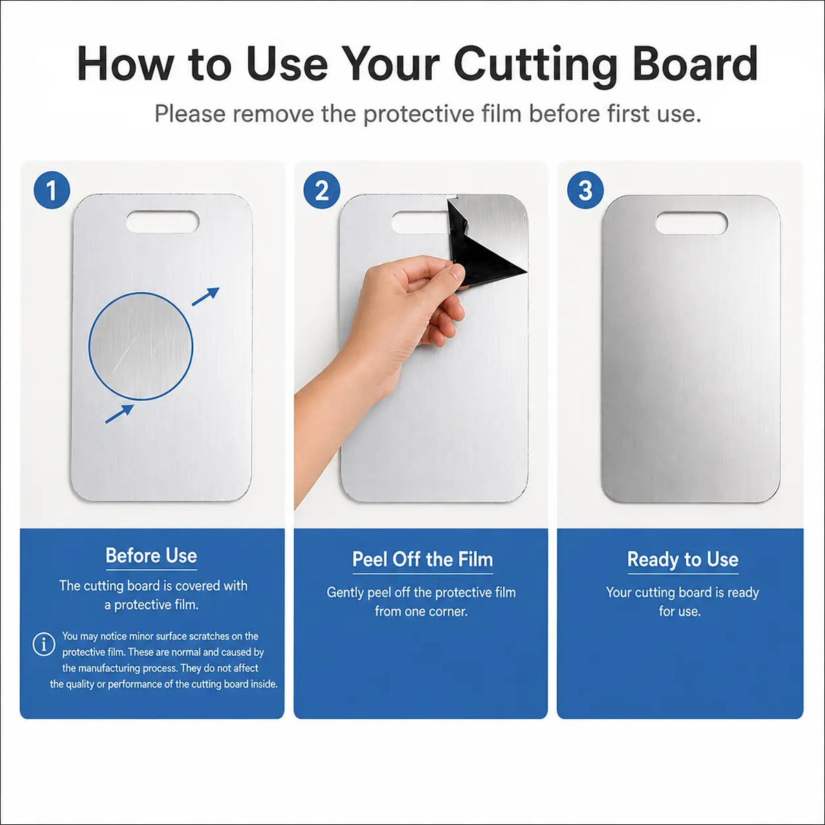 1-3 PCS Food Grade Stainless Steel Chopping Boards, 0.04in Thick Slim Portable Non-Stick Double-Sided Boards for Chopping Fruits, Vegetables, Food Preparation, Dishwasher-Safe Kitchen Essential