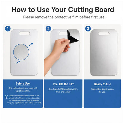 1-3 PCS Food Grade Stainless Steel Chopping Boards, 0.04in Thick Slim Portable Non-Stick Double-Sided Boards for Chopping Fruits, Vegetables, Food Preparation, Dishwasher-Safe Kitchen Essential