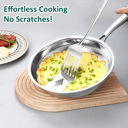 Utensils Set, 11pcs Stainless Set with Holder – Includes Turners, Masher, Spatula,, Pasta Server, Tongs, Soup Ladle, Serving Spoon