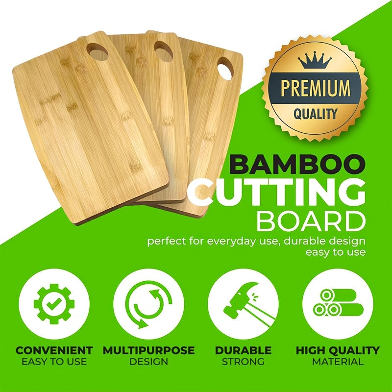 High-Quality Bamboo Kitchen Cutting Board, Perfect Size for Easy Portability, Ideal for Outdoor Picnics, Oval Hole Design for Convenient Hanging and Organization