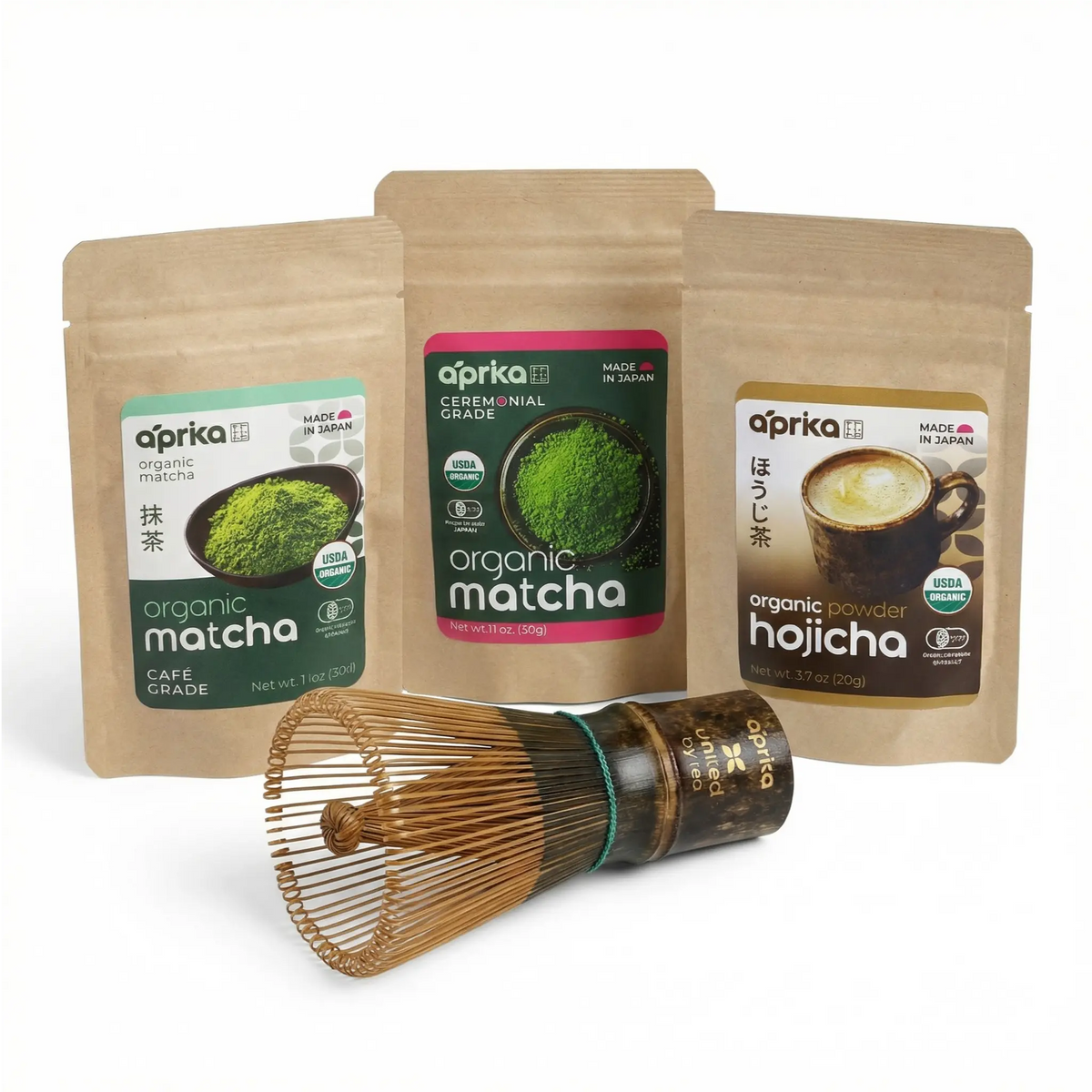 Aprika Life Dark Bamboo Matcha Whisk 100 Prongs - Thin Lightweight & Thick Eco-Friendly Chasen for Perfect Matcha Experience