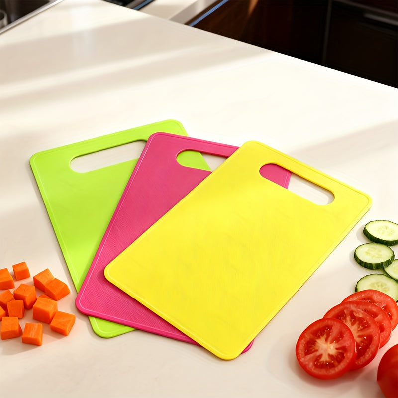 3pcs Plastic Cutting Boards for Kitchen, Flexible Cutting Mats for Cooking, 100% Non-Slip Cutting Board for Meat and Vegatables, and Dishwasher Safe