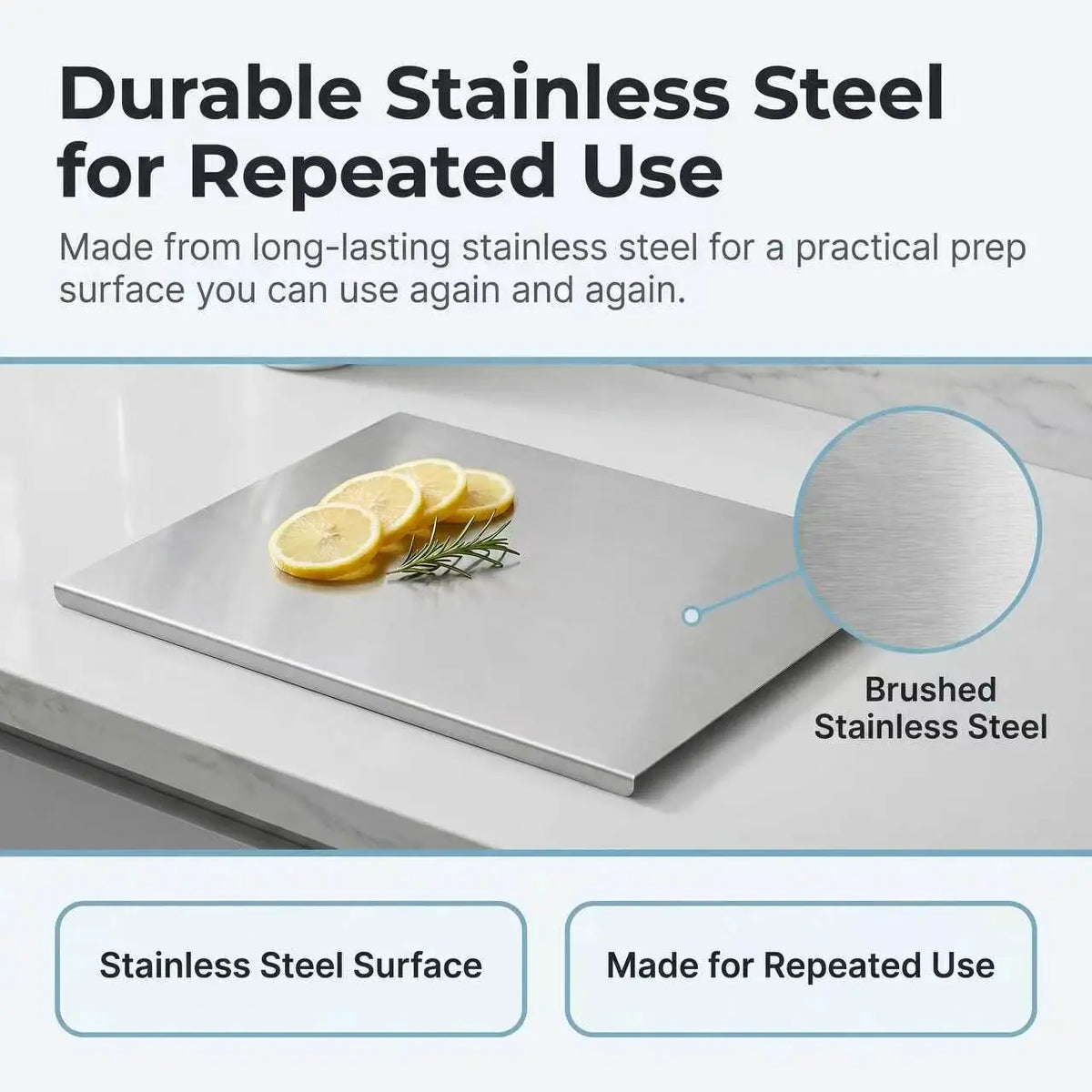NULAS Engraved Large Rectangular Stainless Steel Chopping Board (15.7x19.69in) - L-Shaped Edge, Heavy-Duty Kitchen Mat, Manual Engraving, Dicing Use, Dishwasher Safe, Easy to Clean, Durable Holiday Gift for Home Cooks