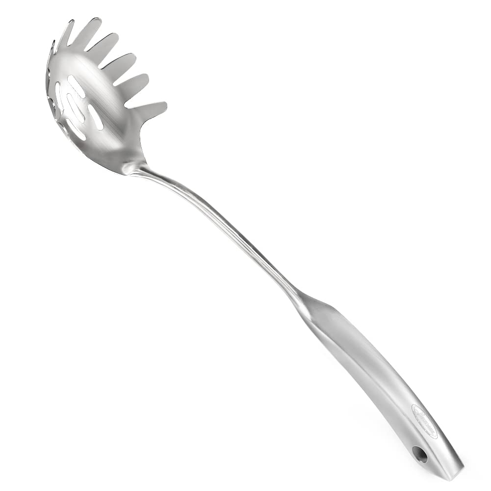 Newness 10 Pcs Cooking Utensils Set,18/8 304 Stainless Steel Kitchen Utensils Set, Metal Kitchen Accessories, Include Soup Ladle, Slotted Skimmer Spoon, Spaghetti Spoon, Spatula, Tongs,Dishwasher Safe