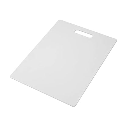 FARBERWARE Large Cutting Board, Dishwasher- Safe Plastic Chopping Board for Kitchen with Easy Grip Handle, 11in by 14in, White
