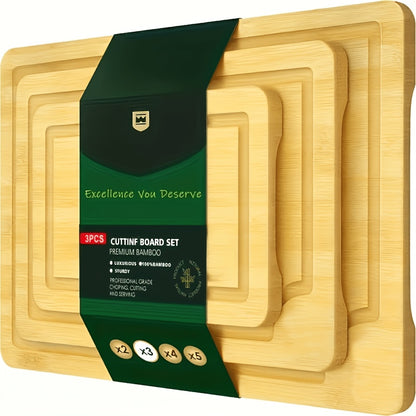 3pcs/SET Kitchen Chopping Board, Two -color Large, Medium, Small -sized 3 -piece Set Of Cutting Board, Excluding BPA Cutting Board, Plastic Cutting Board With Easy Shaking Handle, Non -porous Meat Cutting Board