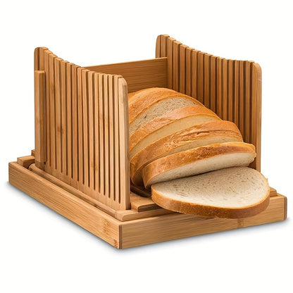 Foldable Bread Slicer with Crumb Tray - Bread Cutting Board and Crumb Collector