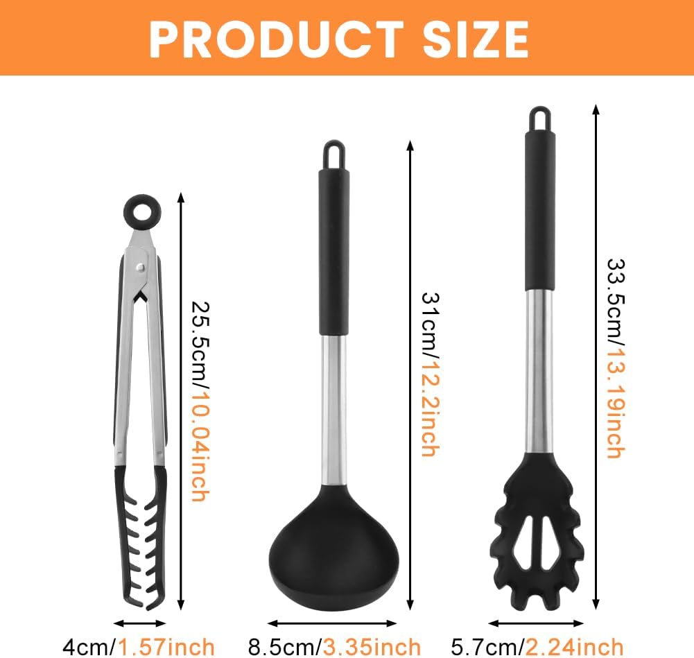 3PCS Spaghetti Spoon,Pasta Fork and Tong, for Spaghetti Noodle