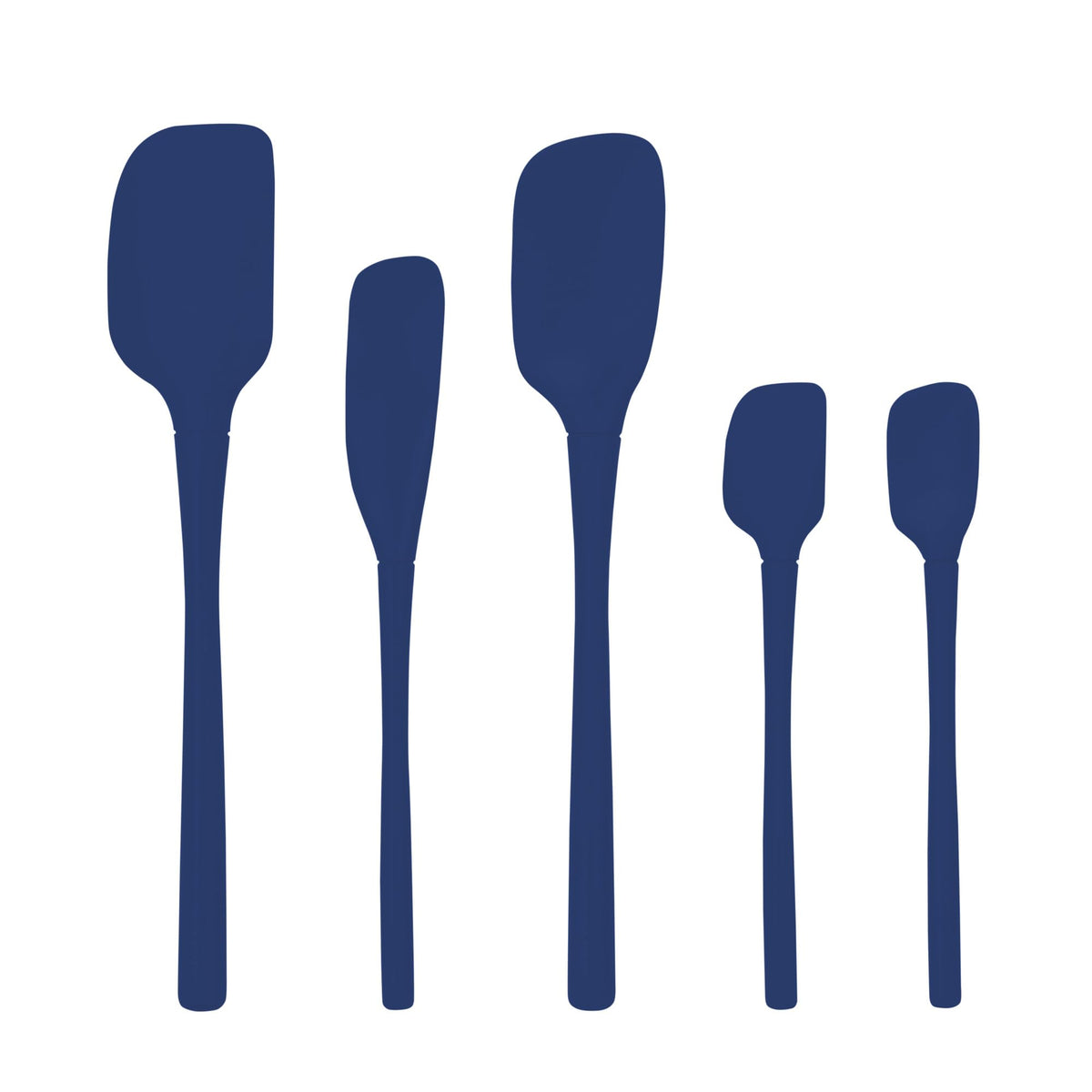 Tovolo Flex Core 5 Piece Silicone Spatula Set Heat Resistant All Silicone Utensils Include Non Stick Spatula Spoonula Jar Scraper, Dishwasher Safe BPA Free Spatulas for Baking Mixing, Pesto Green