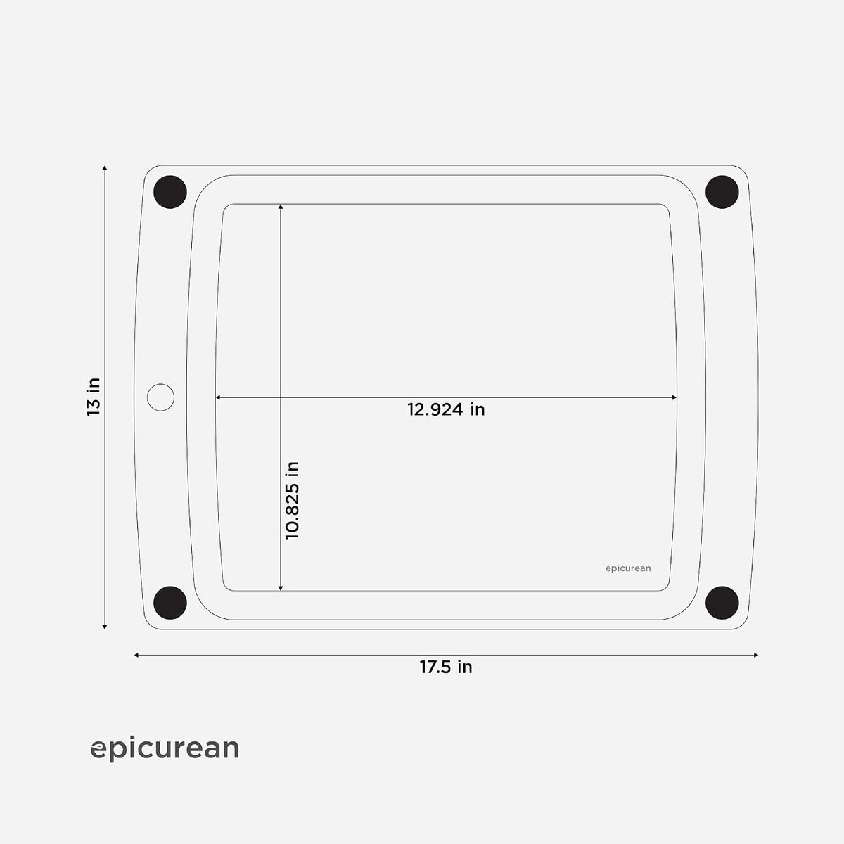 Epicurean All-In-One Cutting Board with Non-Slip Feet and Juice Groove, 17.5" × 13", Natural/Black