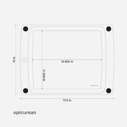 Epicurean All-In-One Cutting Board with Non-Slip Feet and Juice Groove, 17.5" × 13", Natural/Black