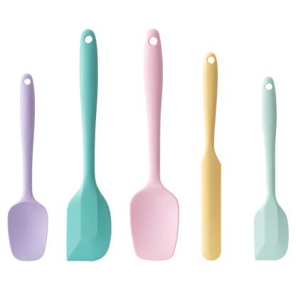 Silicone Spatula Set,5 Piece Food Grade Rubber Spatulas,Multicolor
