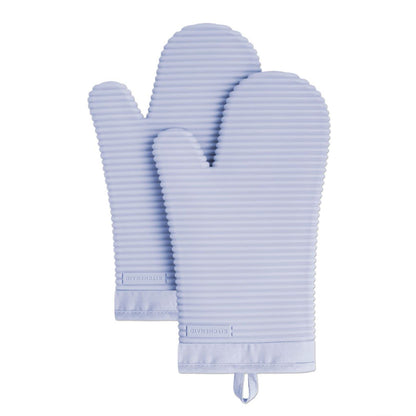 KITCHENAID Ribbed Soft Silicone Oven Mitt 2-Pack Set, 7.5"x13", Milkshake Tan