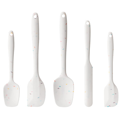 Silicone Spatula Set,5 Piece Food Grade Rubber Spatulas,Multicolor