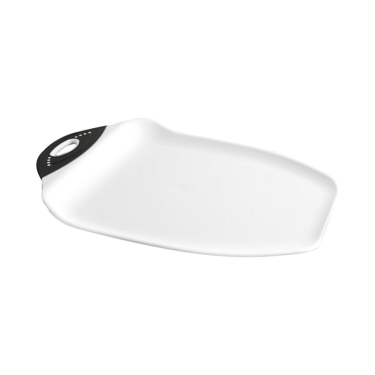Dexas Chop & Scoop Cutting Board with Non-Slip Feet, 15 x 11 Inch, BPA-Free Dishwasher Safe Kitchen Prep Board, White and Black