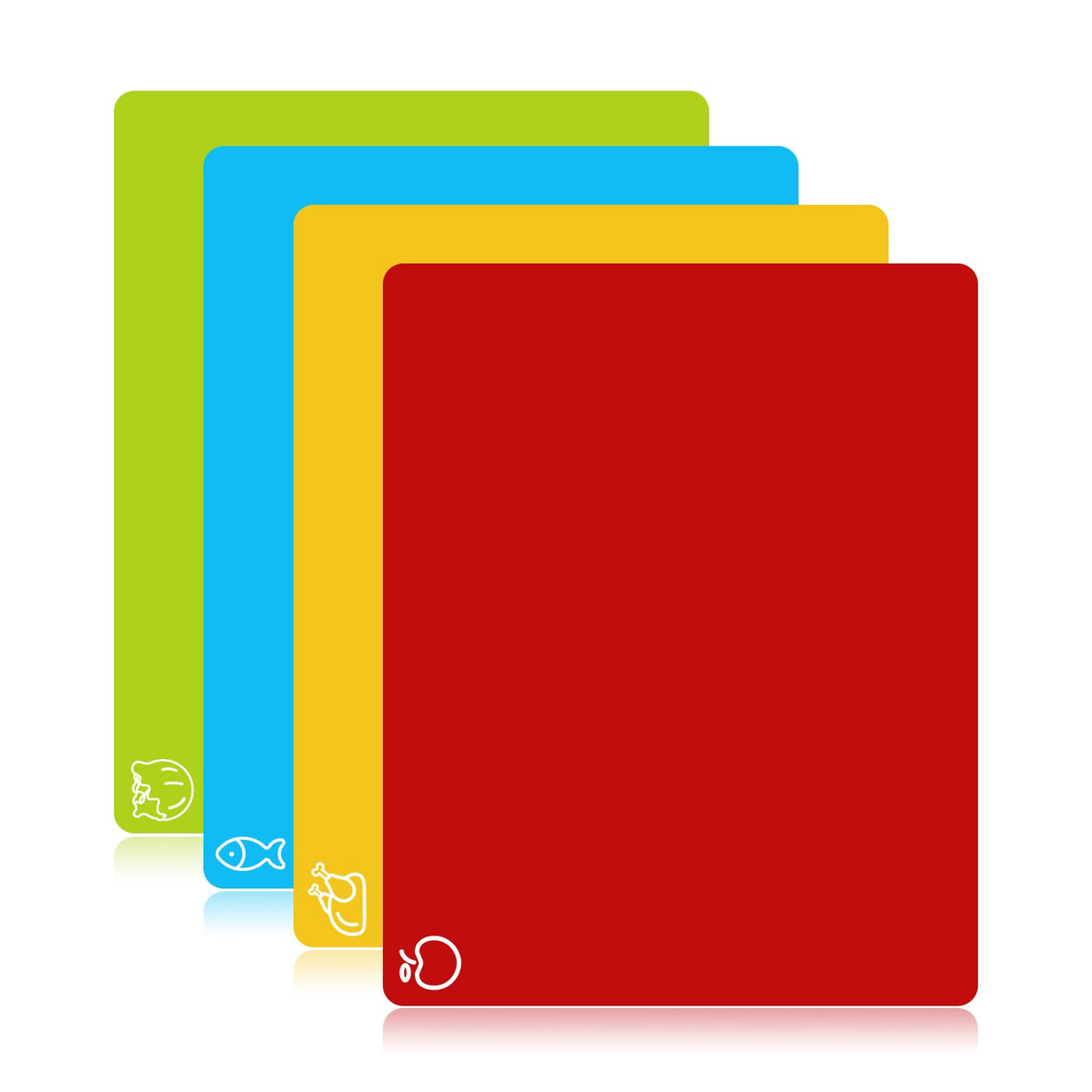 Goodluck 5 Pieces Flexible Cutting Boards, BPA Free Plastic Cutting Boards for Kitchen, Non Slip Cutting Mat for Meat and Vegetables