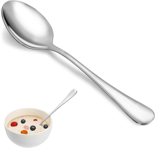 MUTNITT Dinner Spoon Set,16 Pcs 7.3" Tablespoons,Premium Food Grade Stainless Steel Spoons,Durable Metal Spoon,Tablespoon,Silverware Spoons Only,Mirror Finish & Dishwasher Safe,Use for Home,Restaurant