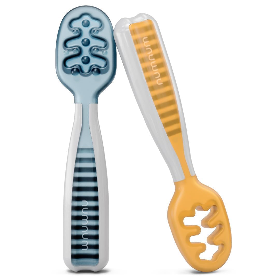 NumNum Baby Spoons Self Feeding 6 Months, 6-Pack Rainbow