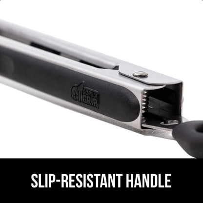 GORILLA GRIP Stainless Steel Kitchen Tongs for Cooking, 2 PK, Black