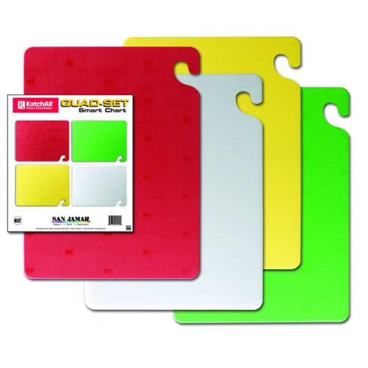 San Jamar Cutting Board Set,12x18 in,Assorted,PK4 CB1218QS - 1 Each