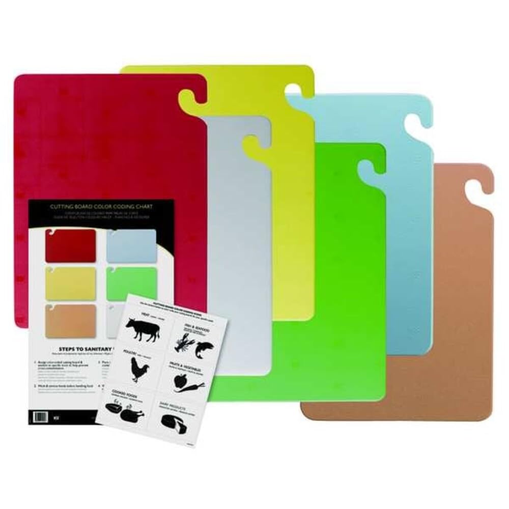 San Jamar Cutting Board Set,12x18 in,Assorted,PK4 CB1218QS - 1 Each