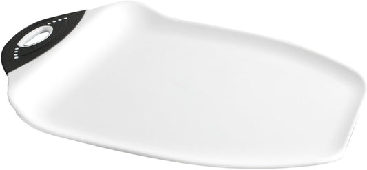 Dexas Chop & Scoop Cutting Board with Non-Slip Feet, 15 x 11 Inch, BPA-Free Dishwasher Safe Kitchen Prep Board, White and Black