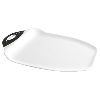 Dexas Chop & Scoop Cutting Board with Non-Slip Feet, 15 x 11 Inch, BPA-Free Dishwasher Safe Kitchen Prep Board, White and Black