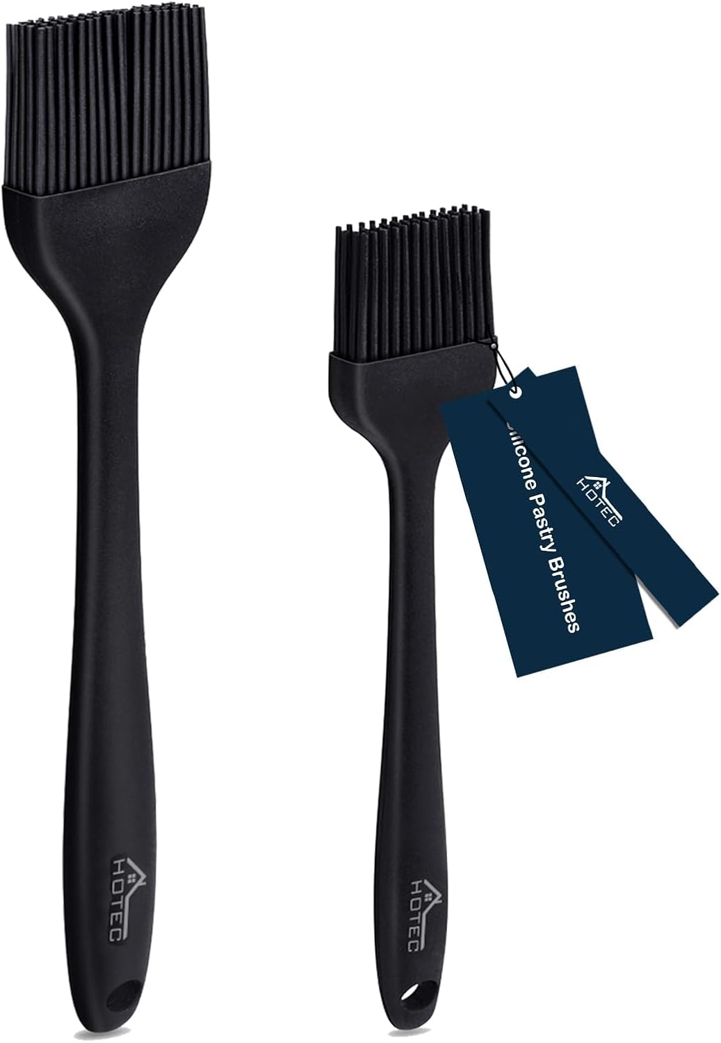 HOTEC 600℉ Heat Resistant Silicone Basting &Pastry Brushes, Black 2