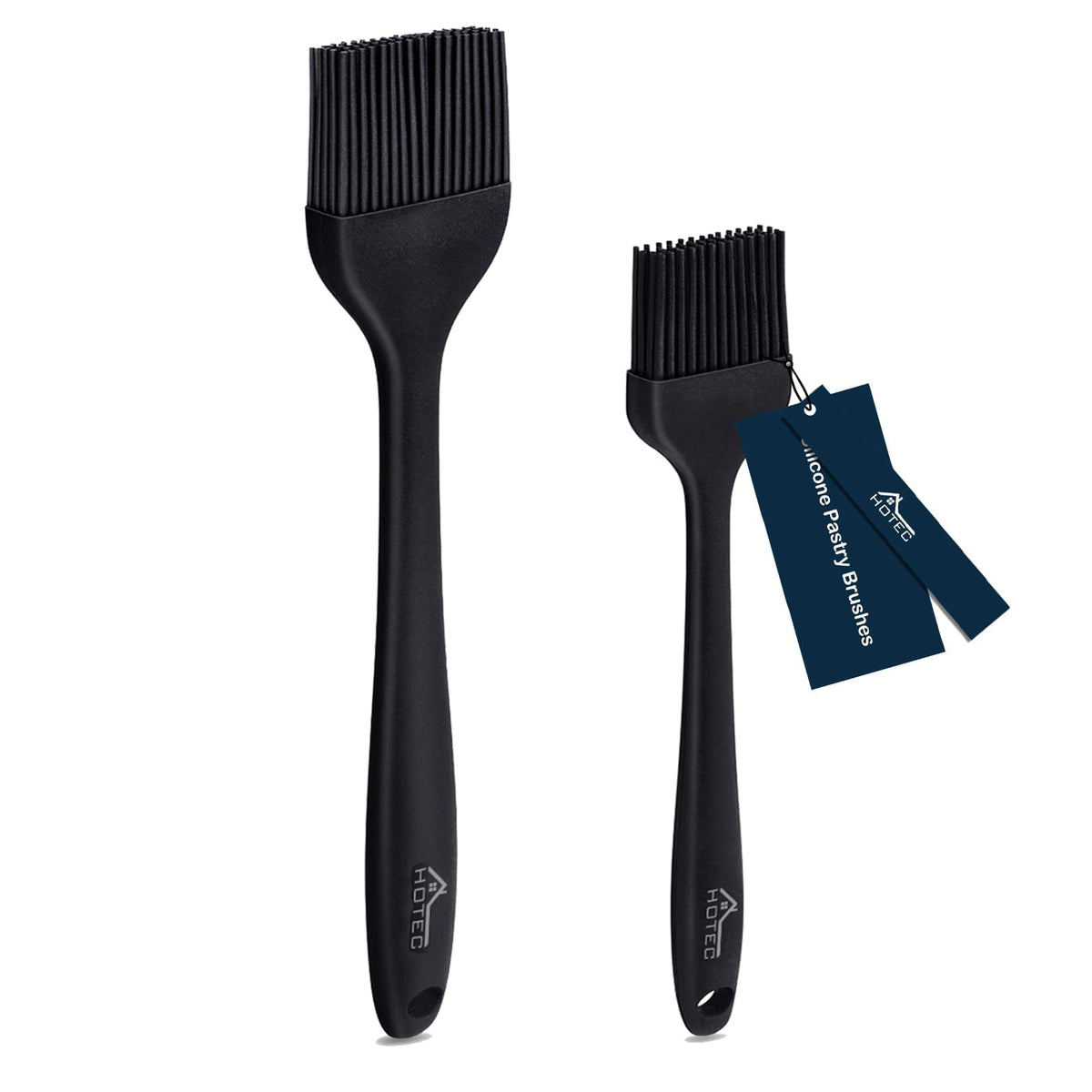 HOTEC 600℉ Heat Resistant Silicone Basting &Pastry Brushes, Black 2