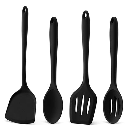 P&P CHEF Blue Kitchen Utensil Set, 4 Pieces Silicone Cooking Utensils