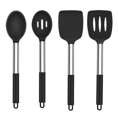 TeamFar Kitchen Utensils, 4 PCS Silicone Cooking Utensils Spatula Spoon Set