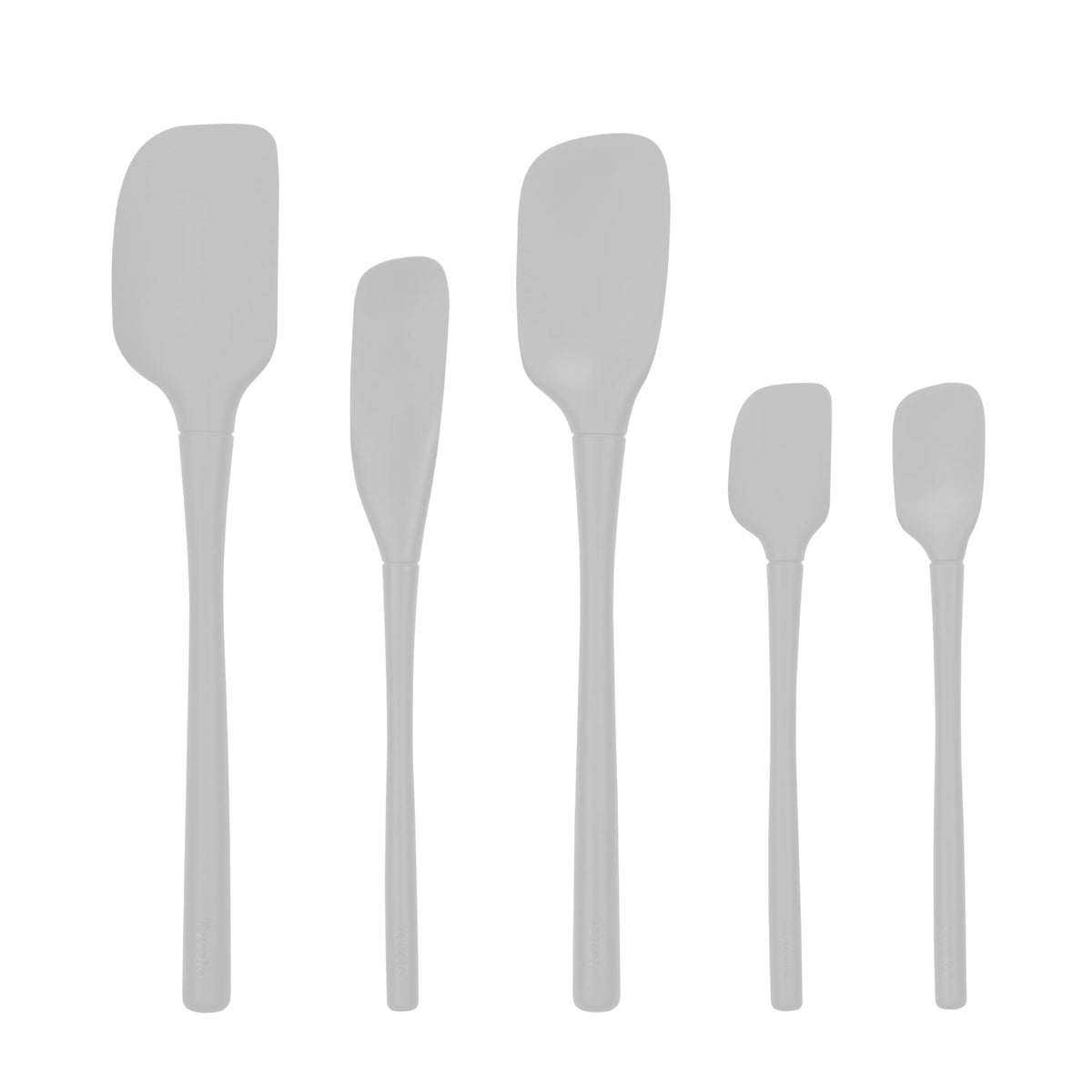 Tovolo Flex Core 5 Piece Silicone Spatula Set Heat Resistant All Silicone Utensils Include Non Stick Spatula Spoonula Jar Scraper, Dishwasher Safe BPA Free Spatulas for Baking Mixing, Pesto Green