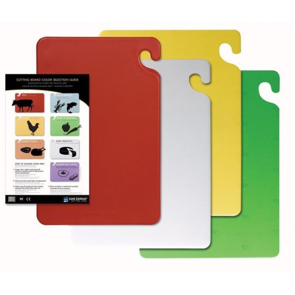 San Jamar Cutting Board Set,12x18 in,Assorted,PK4 CB1218QS - 1 Each