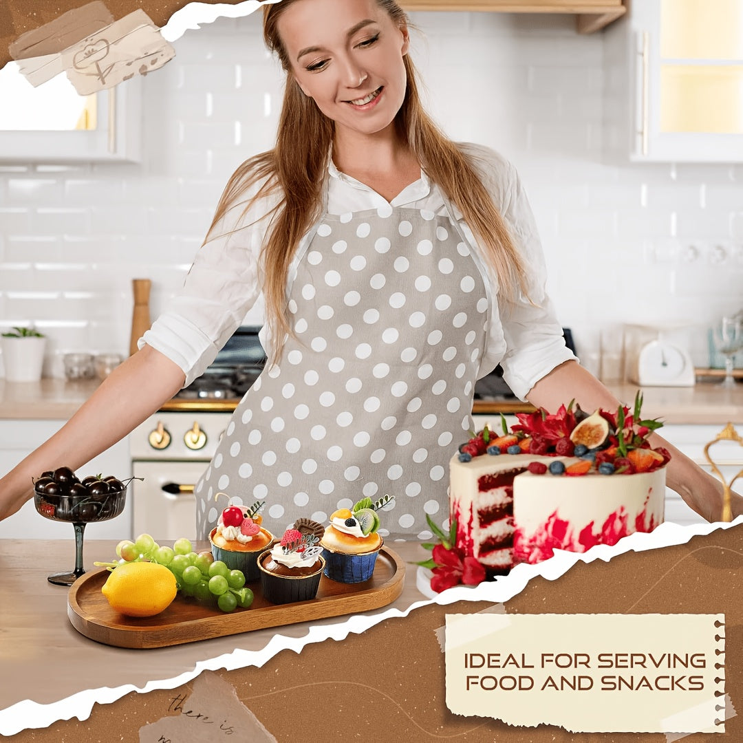 8/4pcs Wood Serving Trays Charcuterie Boards Oval Wooden Plates Wood Serving Platter Cheese Dinner Plates Bulk for Dessert Snack Bread Fruit Appetizer Dishes for Kitchen Decoration, It Can Be Used for Party, Buffet, Barbecue, Hotel Etc