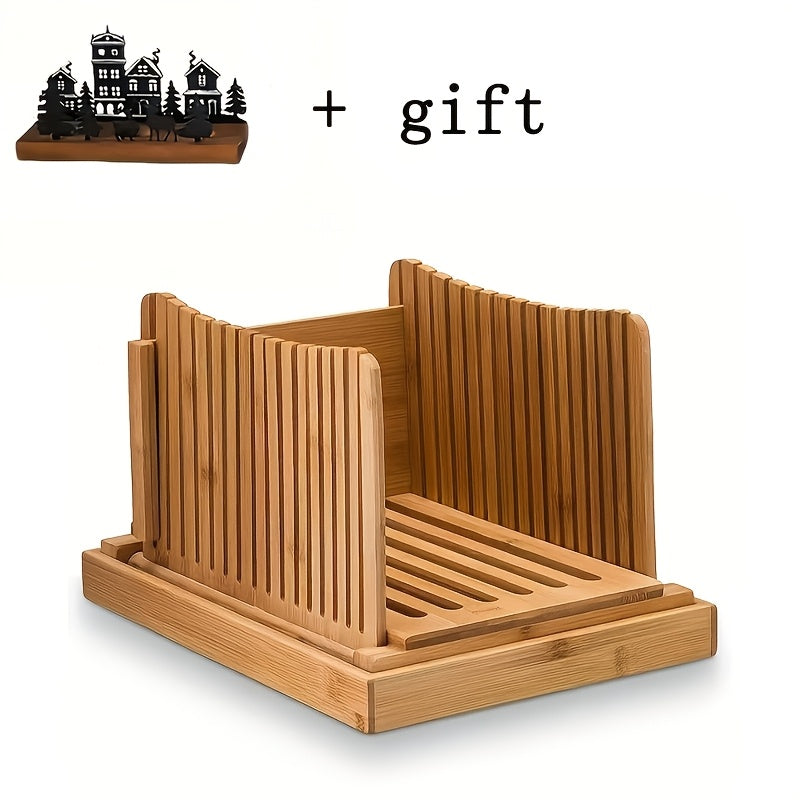 Foldable Bread Slicer with Crumb Tray - Bread Cutting Board and Crumb Collector